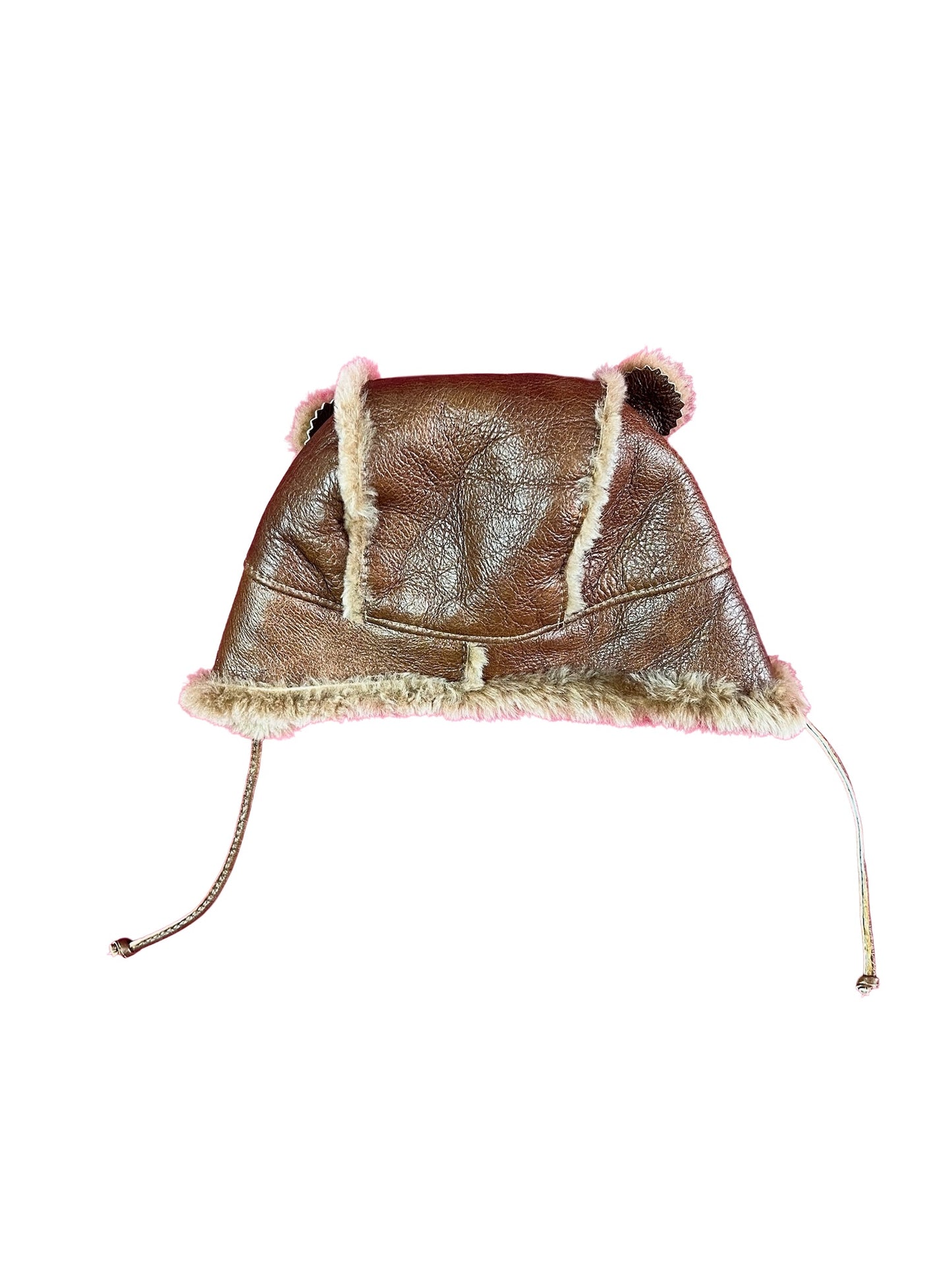 VINTAGE REAL LEATHER AVIATOR HAT