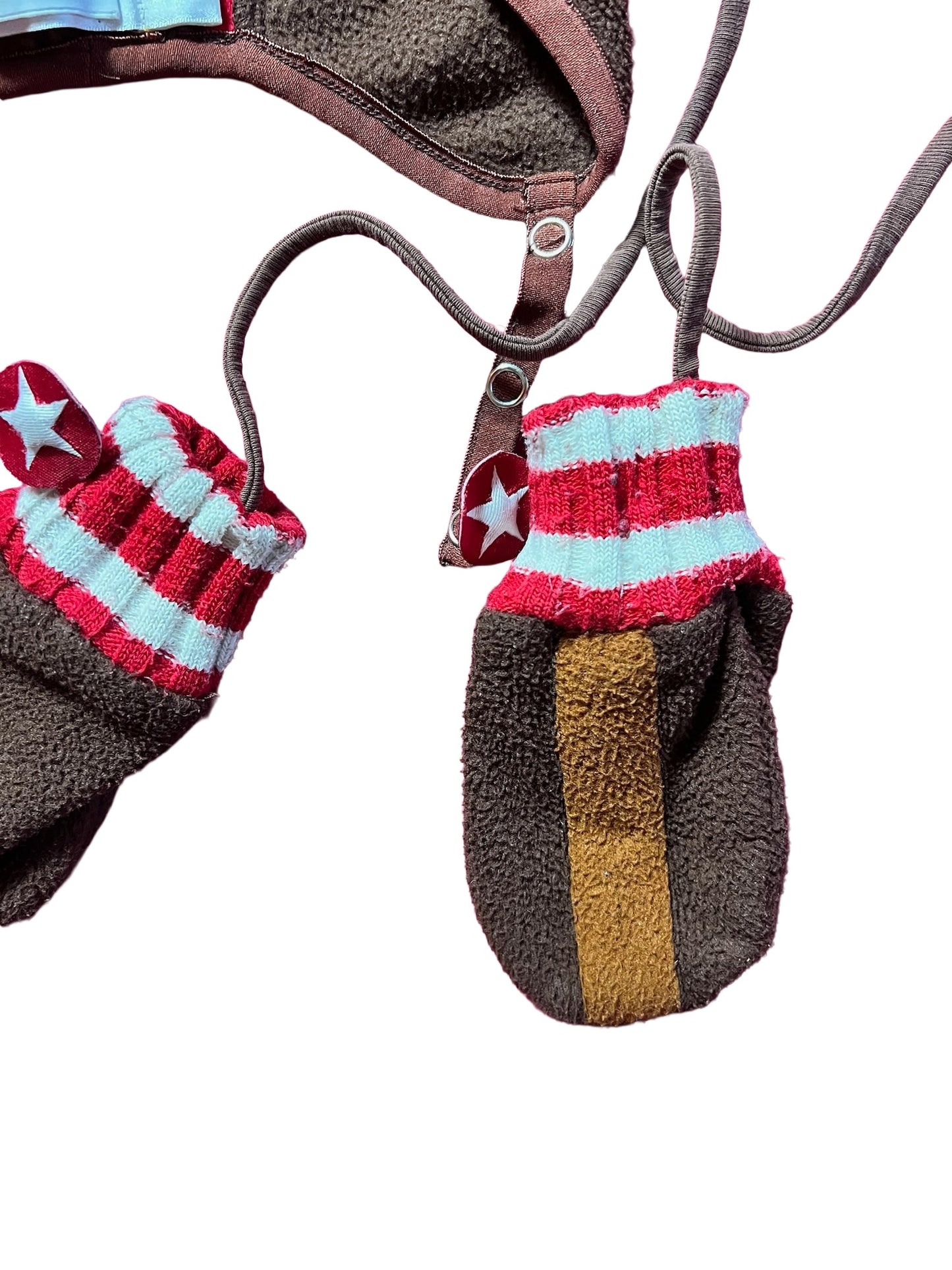 VINTAGE PILOT HAT & MITTENS SET