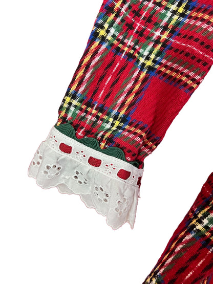 MIRANDA VINTAGE TARTAN DRESS WITH LACE DETAILS