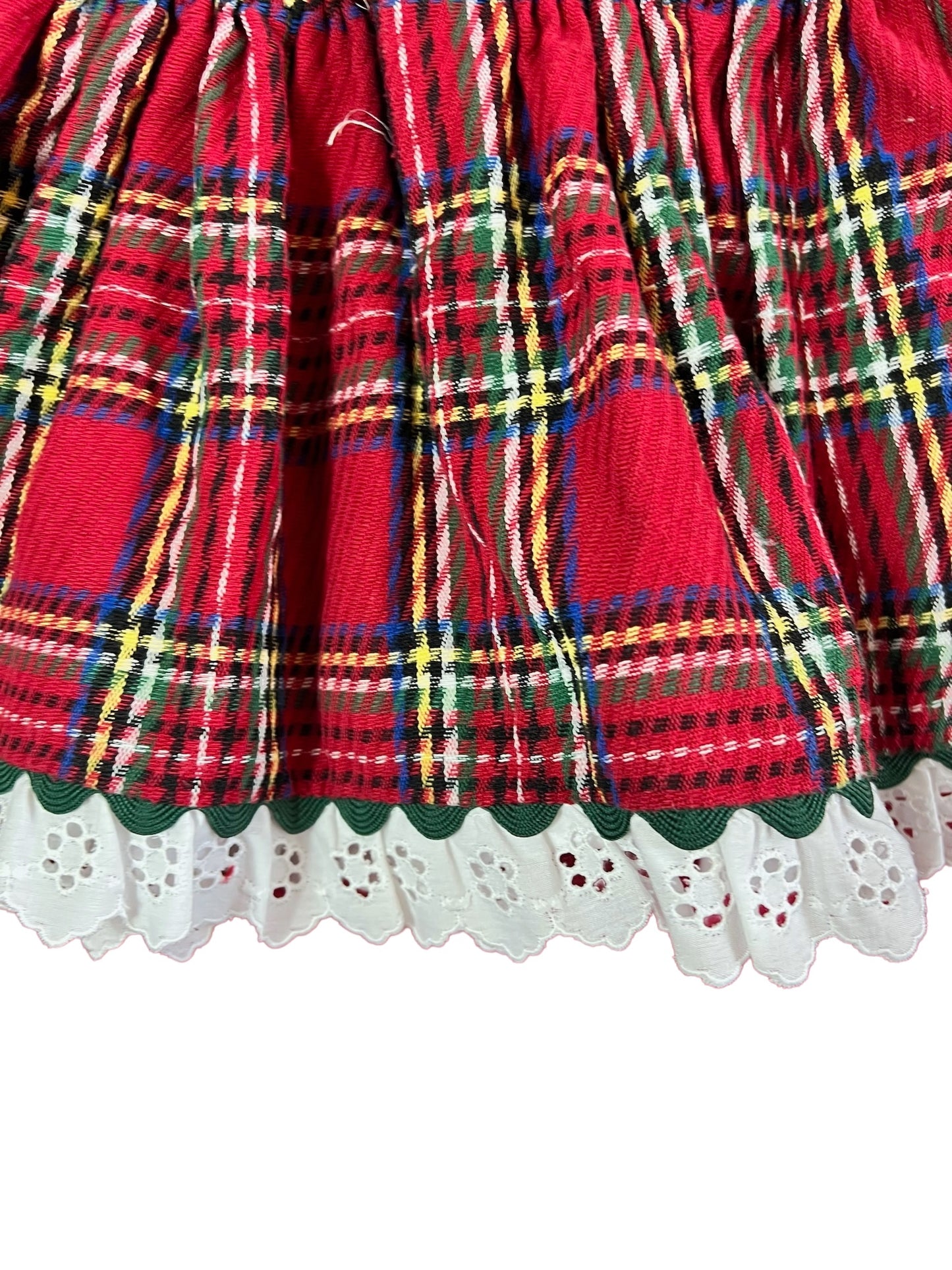 MIRANDA VINTAGE TARTAN DRESS WITH LACE DETAILS
