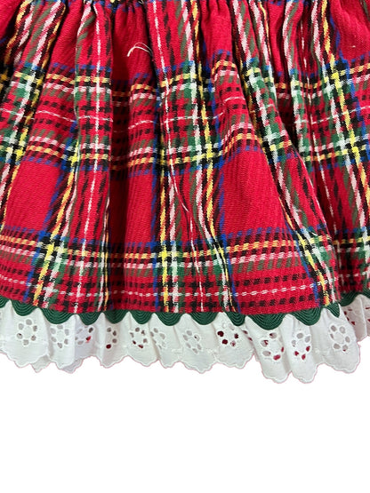 MIRANDA VINTAGE TARTAN DRESS WITH LACE DETAILS