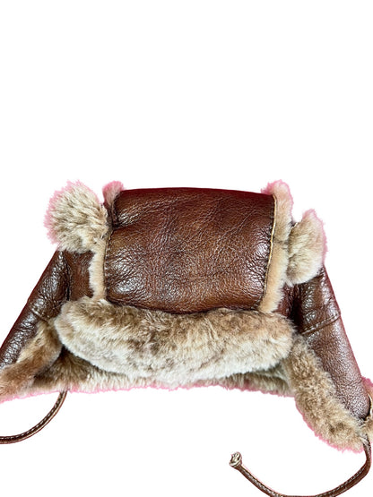 VINTAGE REAL LEATHER AVIATOR HAT