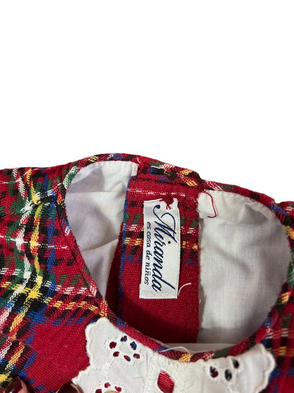 MIRANDA VINTAGE TARTAN DRESS WITH LACE DETAILS