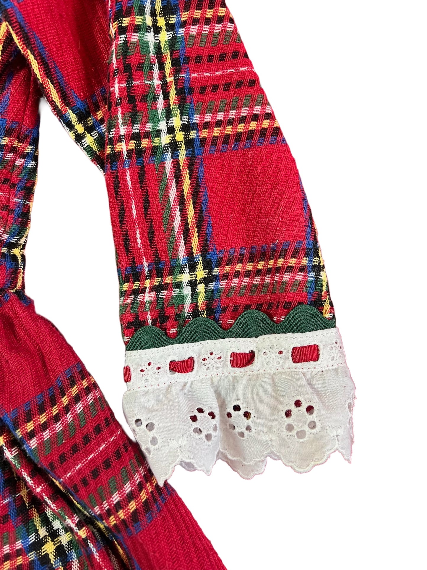 MIRANDA VINTAGE TARTAN DRESS WITH LACE DETAILS