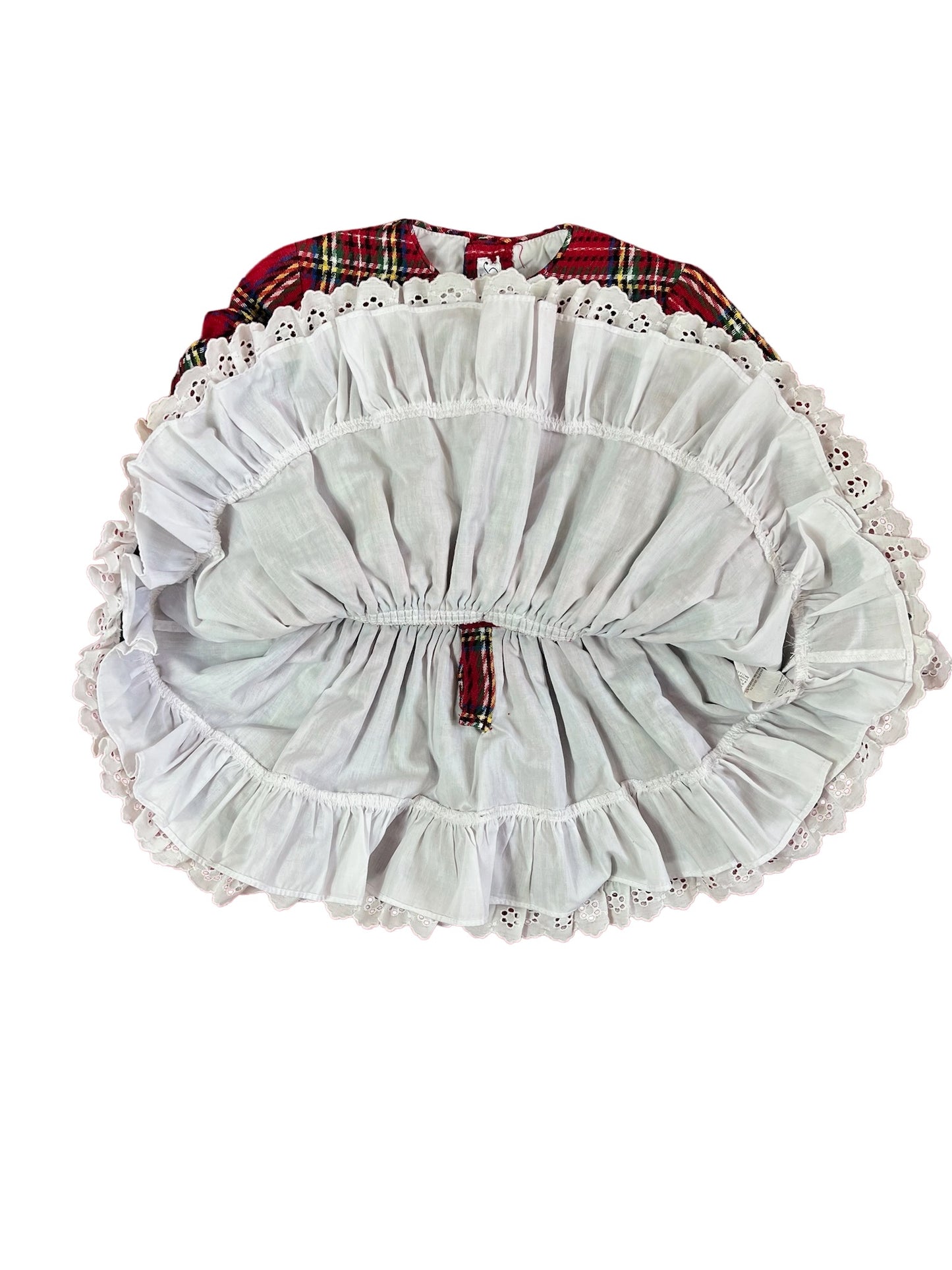 MIRANDA VINTAGE TARTAN DRESS WITH LACE DETAILS