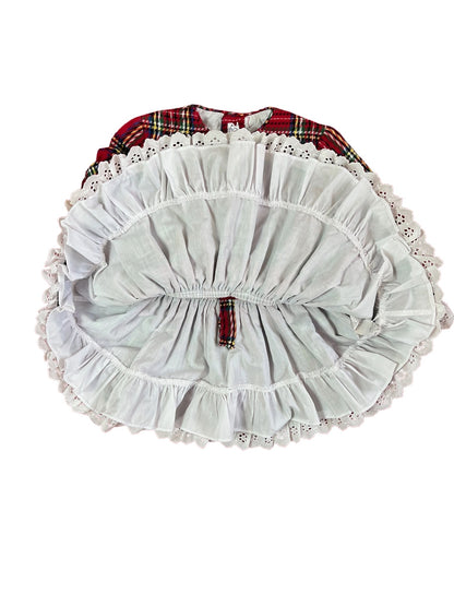 MIRANDA VINTAGE TARTAN DRESS WITH LACE DETAILS
