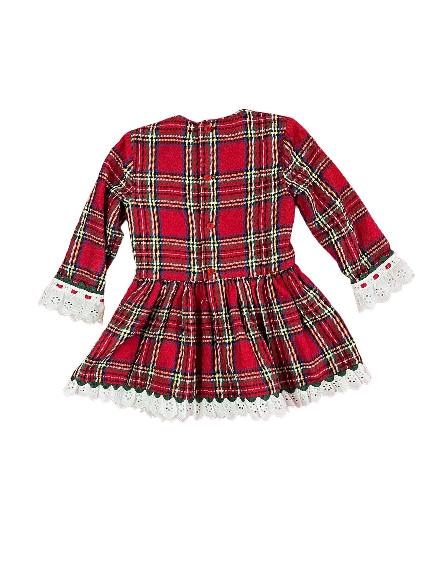 MIRANDA VINTAGE TARTAN DRESS WITH LACE DETAILS
